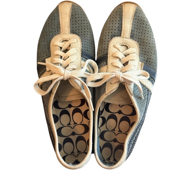 Coach Ellie Sneakers - Vintage Perforated Suede Shoes Women’s Size 7 - Picture 9 of 11